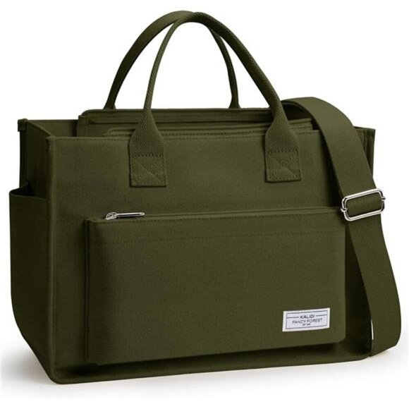 Canvas Tote Bag for Women Dark Green - Picture 1 of 7